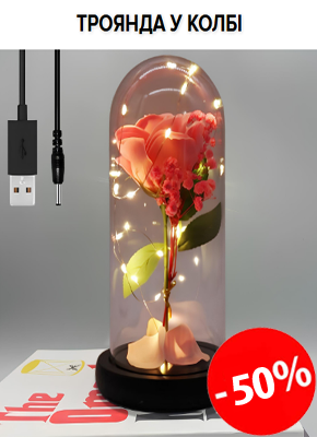 Троянда в колбі з підсвічуванням купити онлайн замовити, інтернет магазин склад