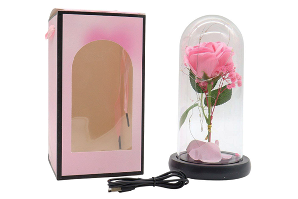 Троянда в колбі з підсвічуванням купити онлайн замовити, інтернет магазин склад